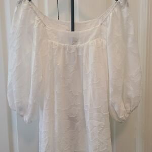 Chic White Floral Women's Blouse
